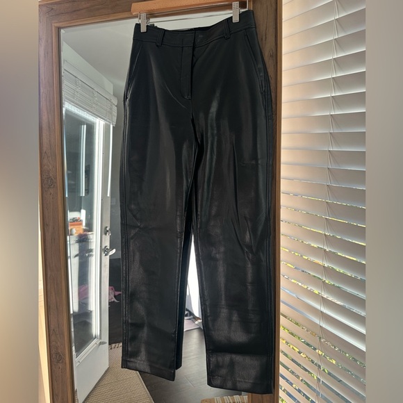 Aritzia Babaton Vegan Leather Straight Leg Pants - Picture 2 of 6